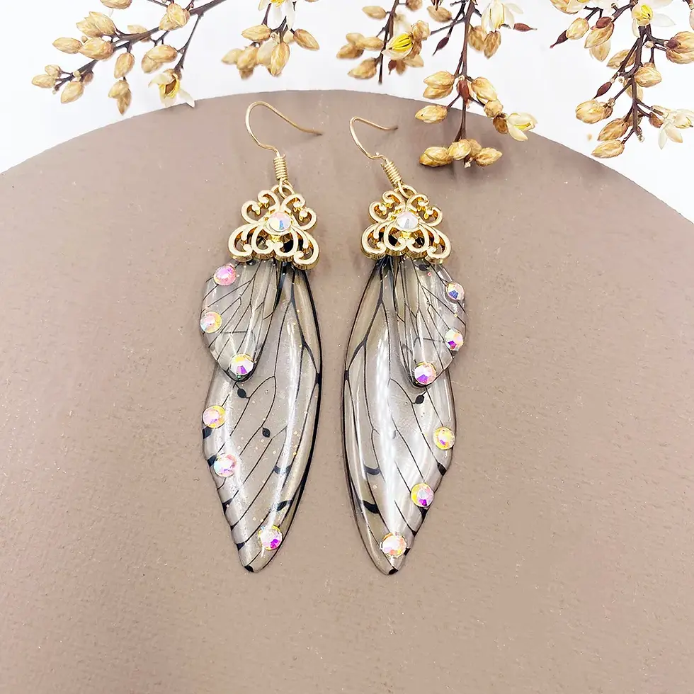 Miniature : Boucles d'oreilles aile de cigale
