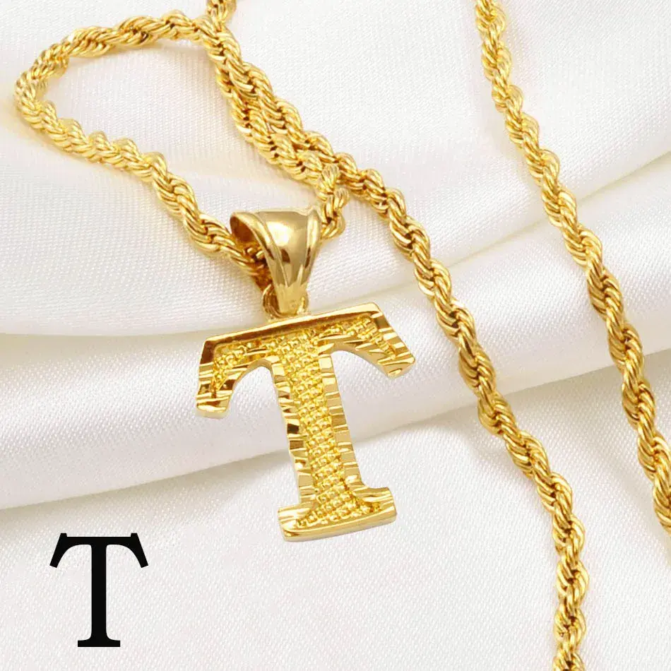 Miniature : Collier pendentif lettre plaqué or