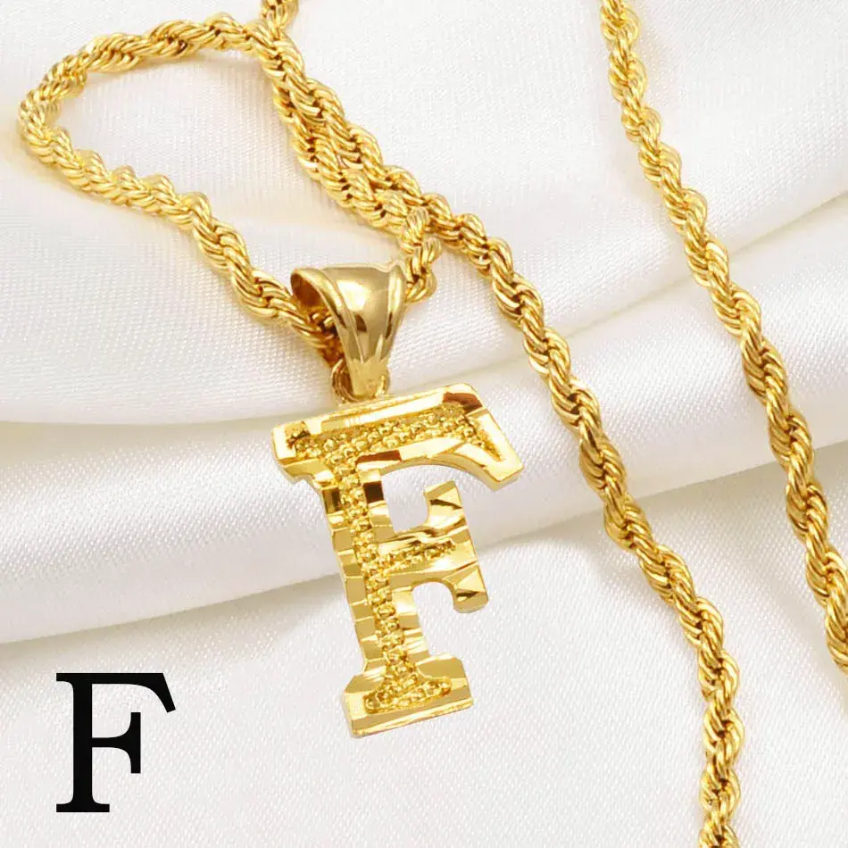 Miniature : Collier pendentif lettre plaqué or