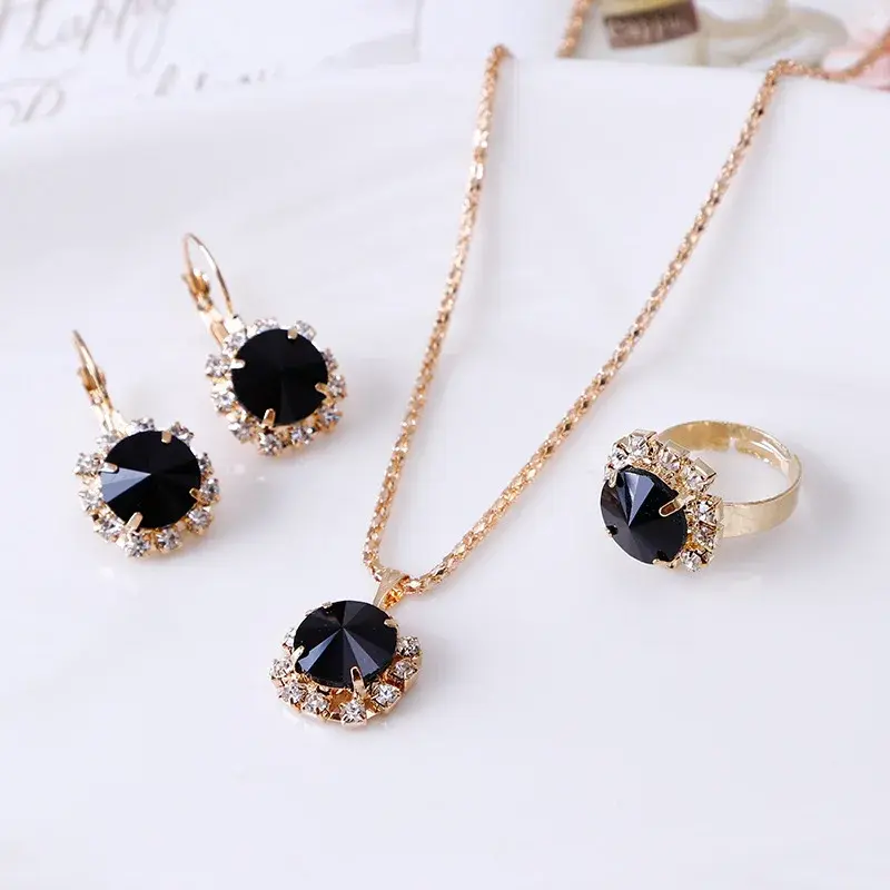 Miniature : Parure de bijoux à pendentif rond