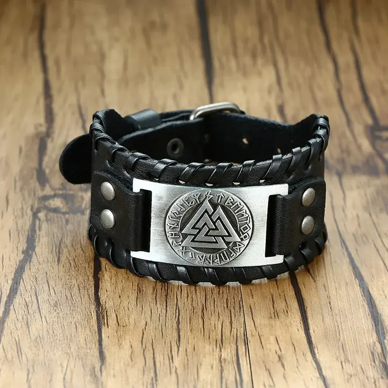 Miniature : Bracelets d'enveloppement Viking en cuir