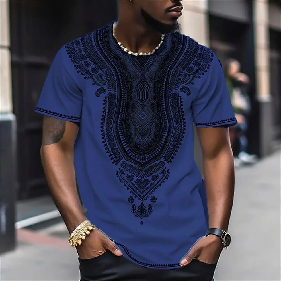 Miniature : T-shirt Dashiki traditionnel manches courtes