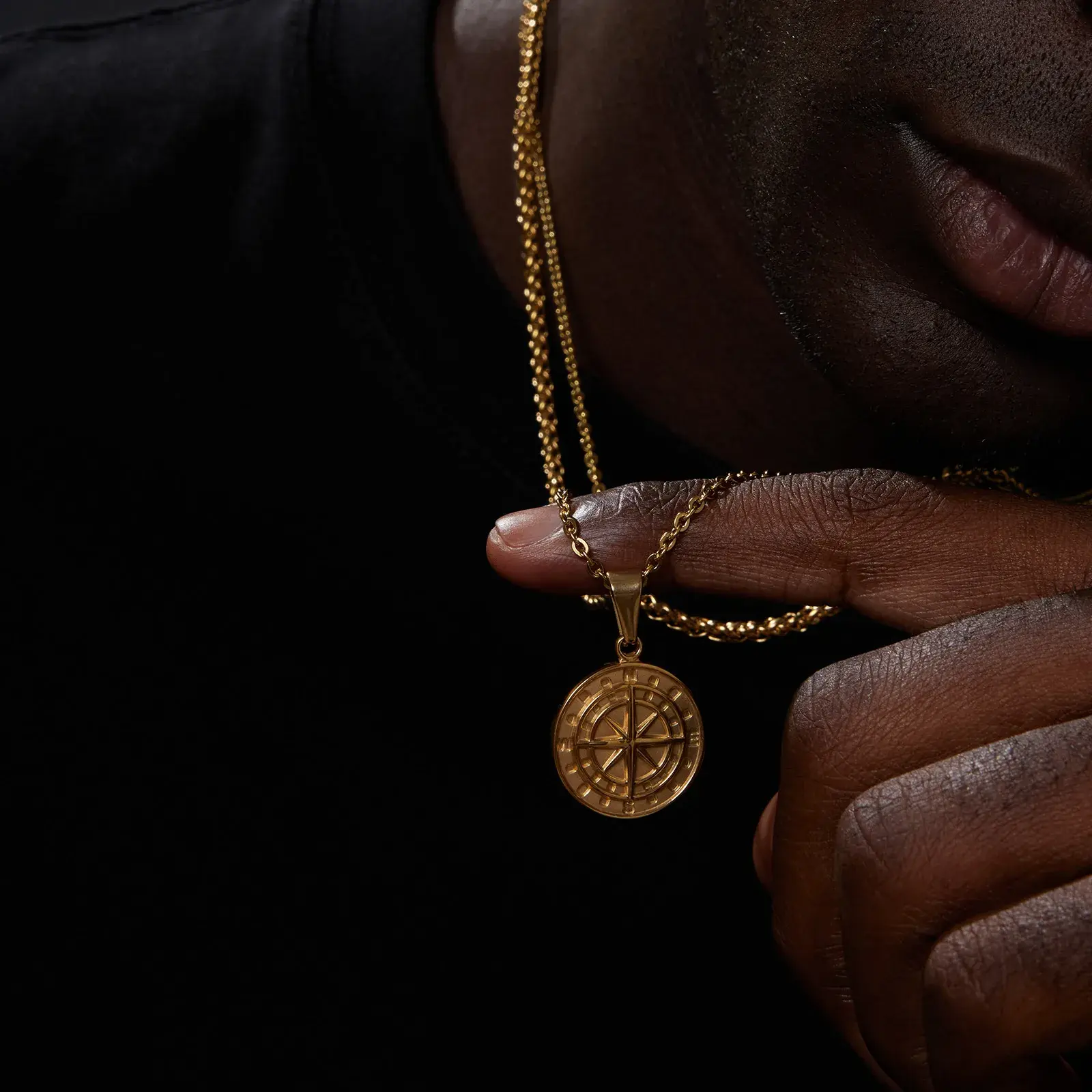 Collier boussole pour homme