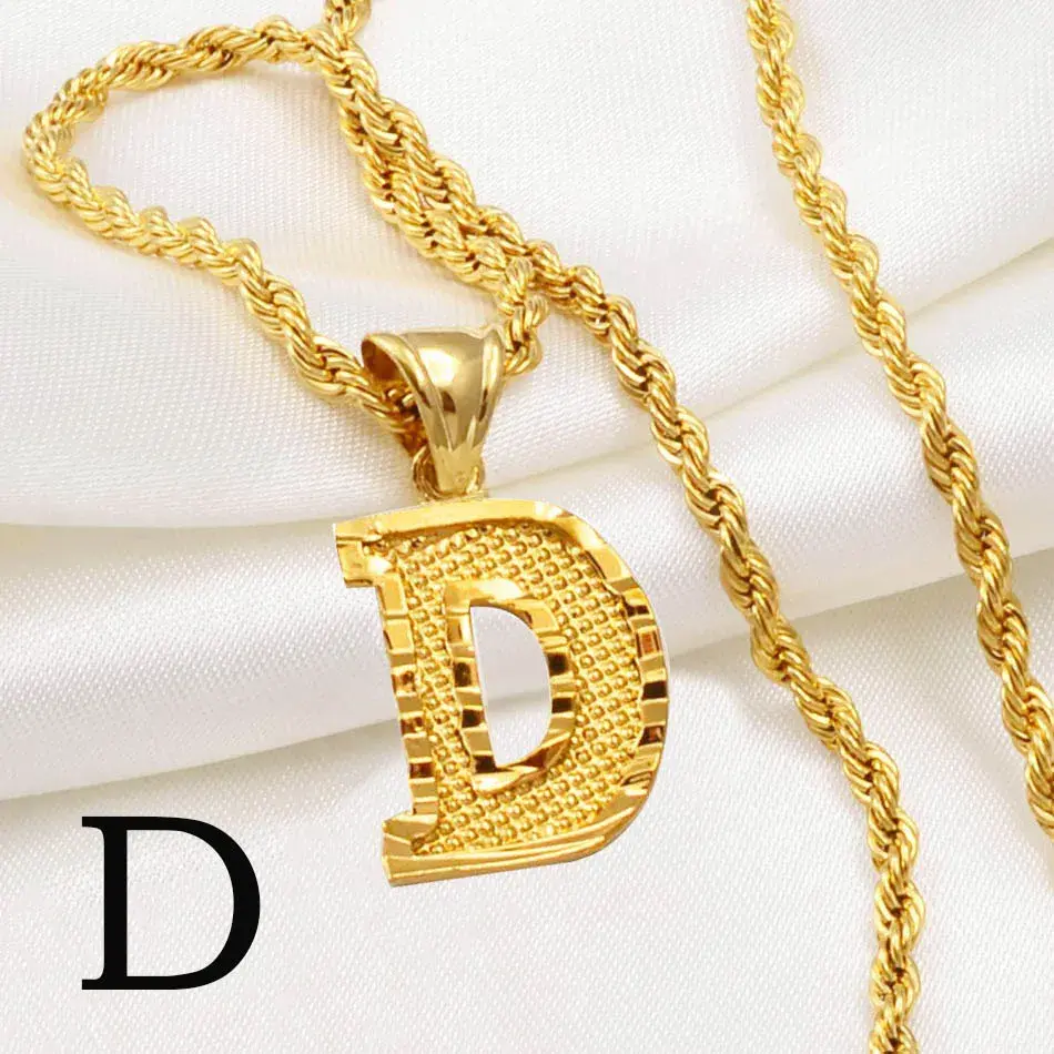 Miniature : Collier pendentif lettre plaqué or