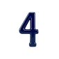 Number 4, navy blue, 3d glossy, plain ba