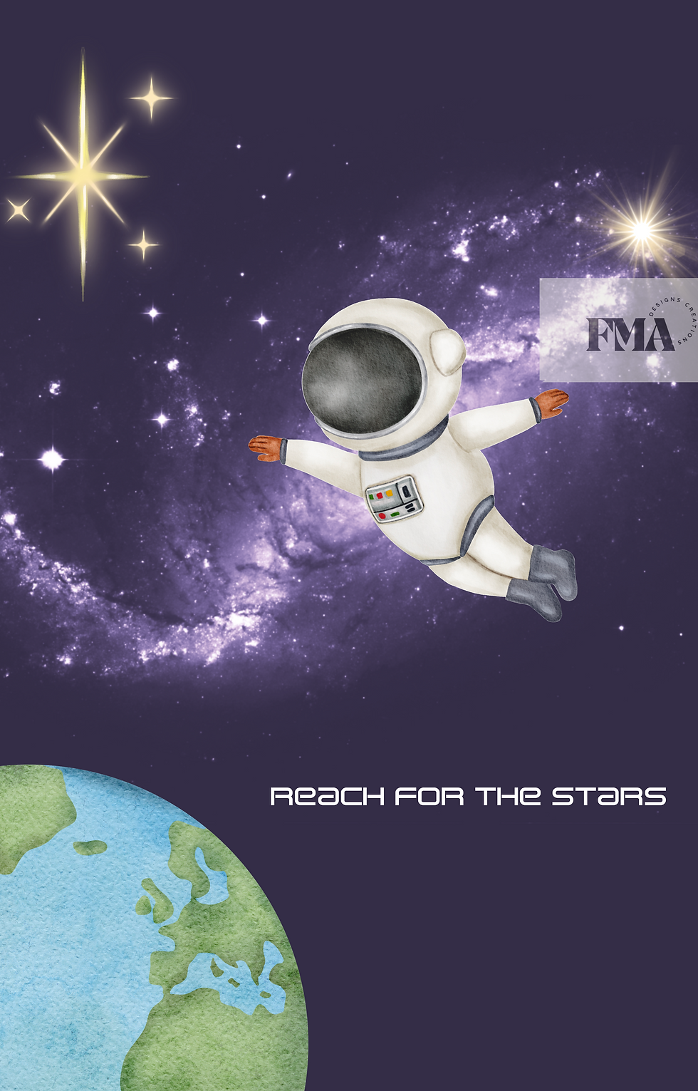 Thumbnail: Cosmic Dreams Nursery Wall Art (with text)