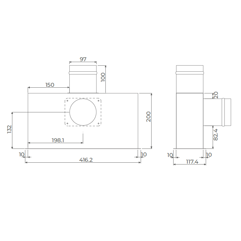 Miniaturbild: Wanddurchlass 400x100 (DN100)