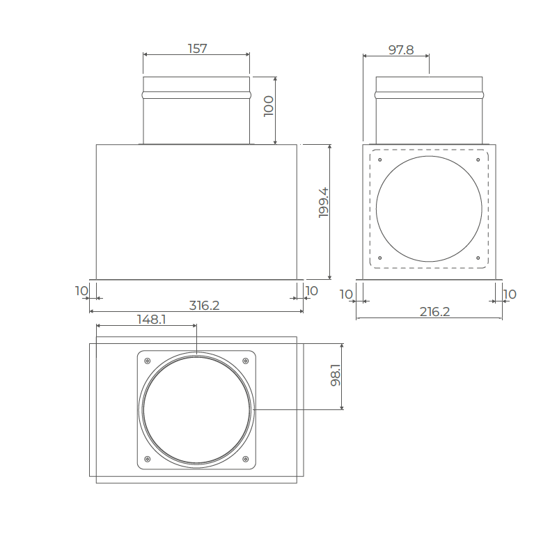 Miniaturbild: Wanddurchlass 300x200 (DN160)