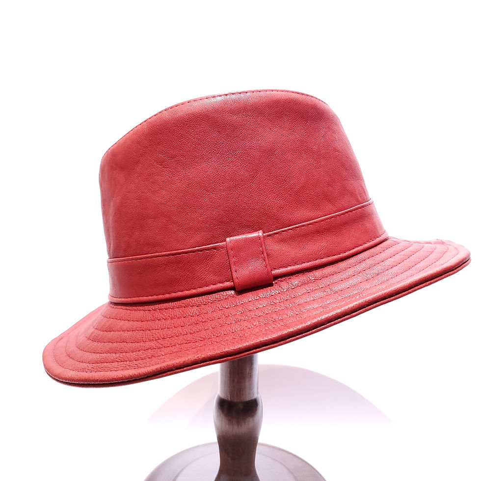 義大利手染紅寬檐紳士帽