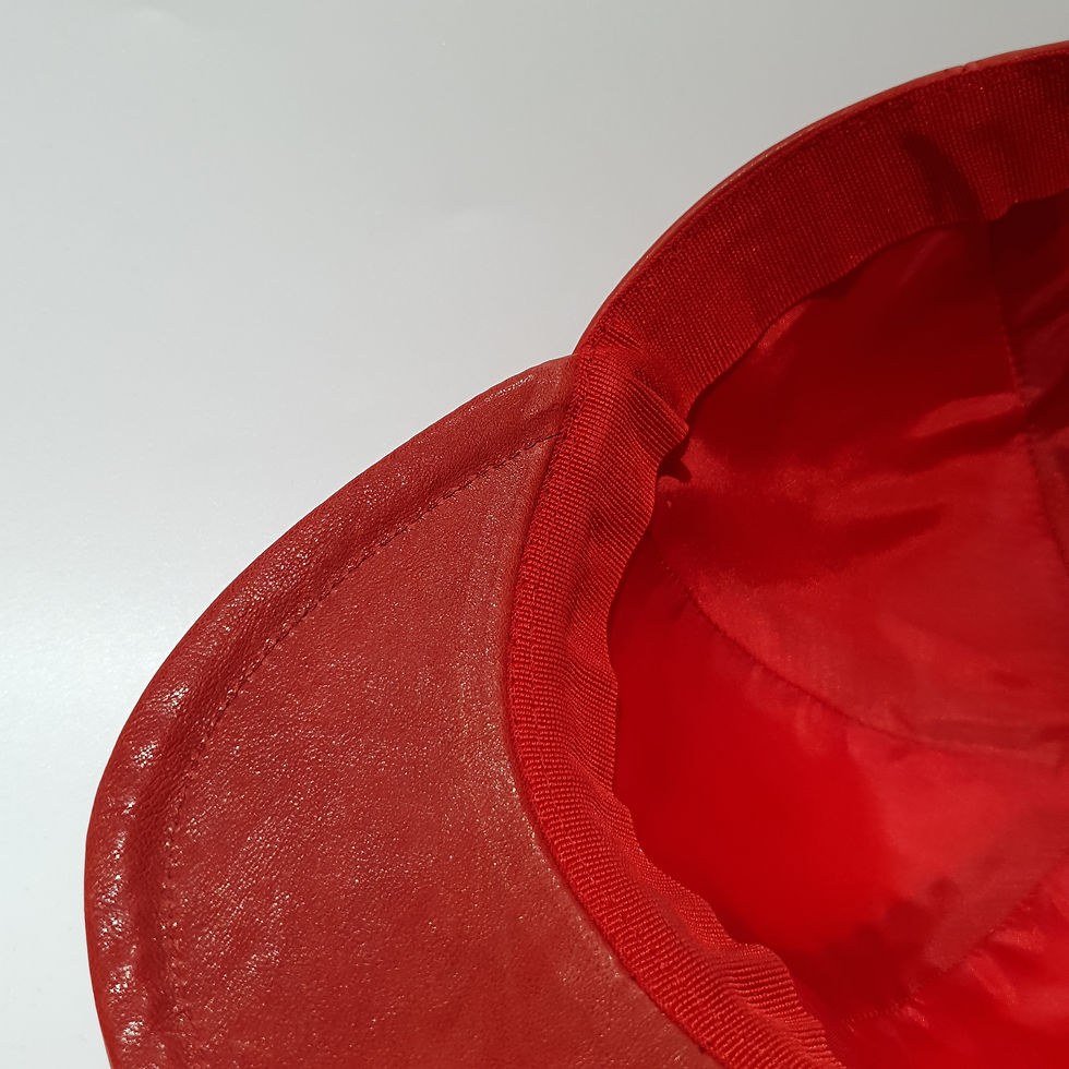 縮圖：義大利玫瑰紅皮革棒球帽