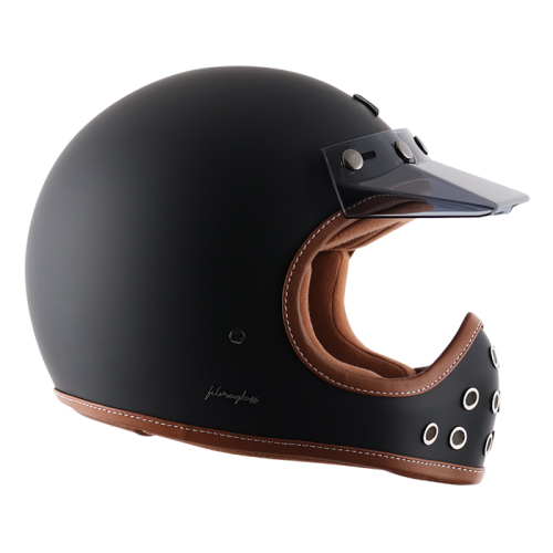 Thumbnail: Axor Retro Moto-X Dull Black Helmet