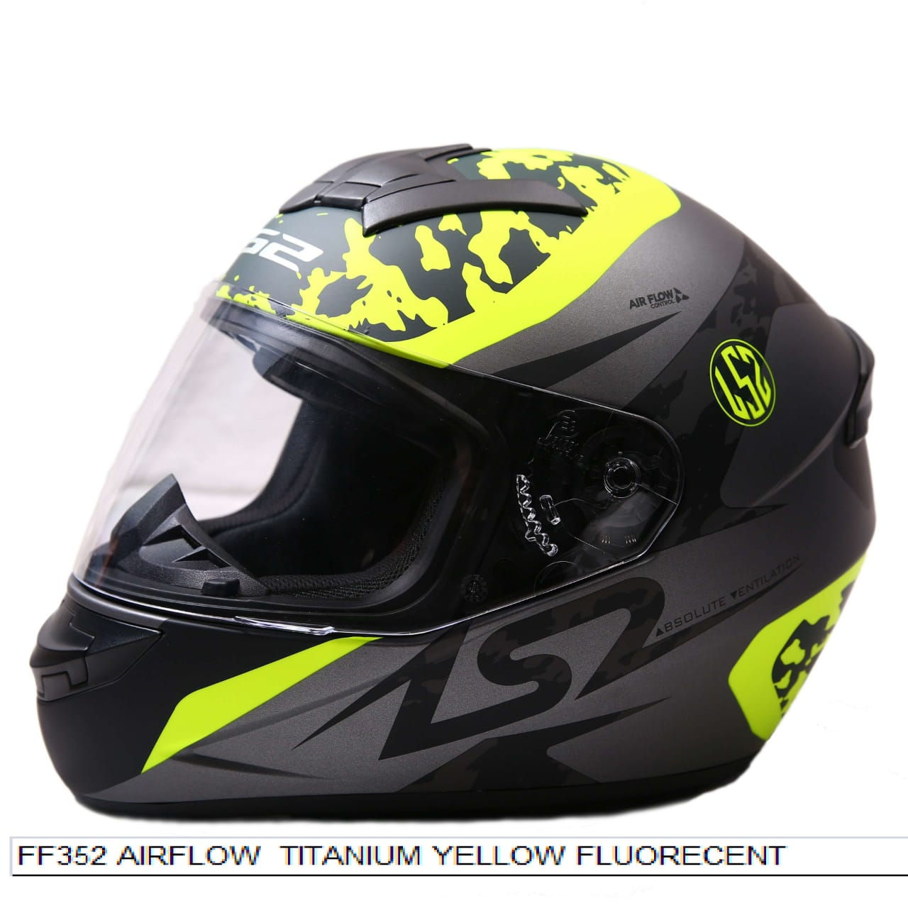 LS2 FF352 TITANIUM FLUORESCENT YELLOW HELMET
