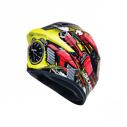 Bilmola Rapid S Attack Pink Green Gloss Helmet Ryders Corner