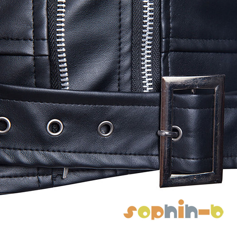 Thumbnail: NEW Moto Motorcycle Biker PU Faux Leather Rider Zip Up Stylish Jacket Coat
