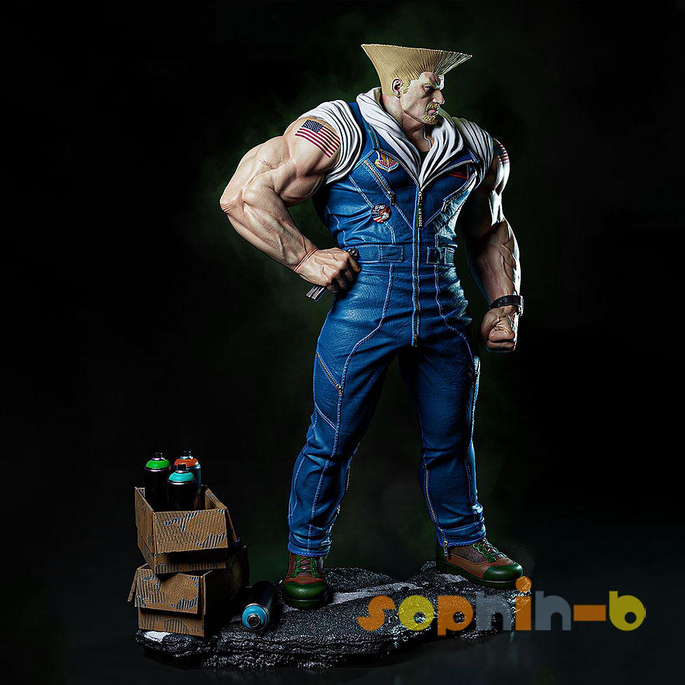 Thumbnail: Guile Ryu Street Fighter Resin 1:4 Model Kit Unpainted 3d Print GK Statue Figure