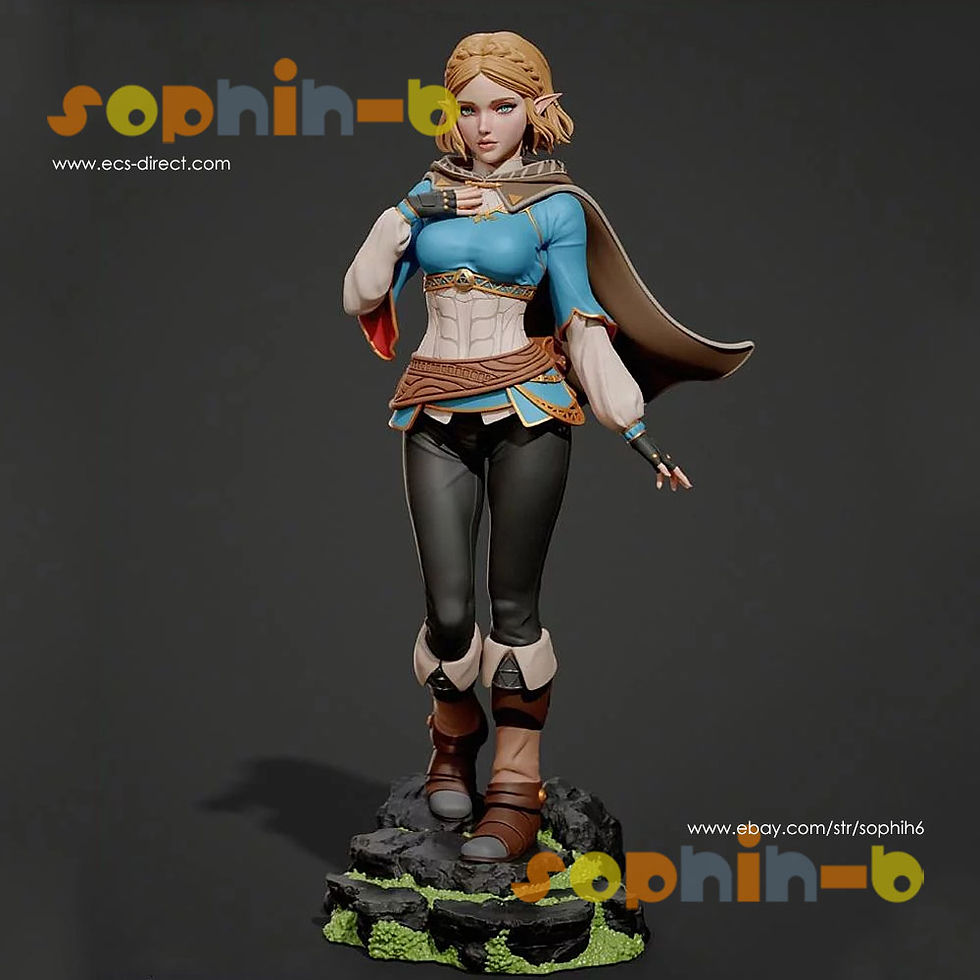 Thumbnail: Princess Zelda Link Resin 1:4 Model Kit Unpainted 3d Print GK Statue Figure