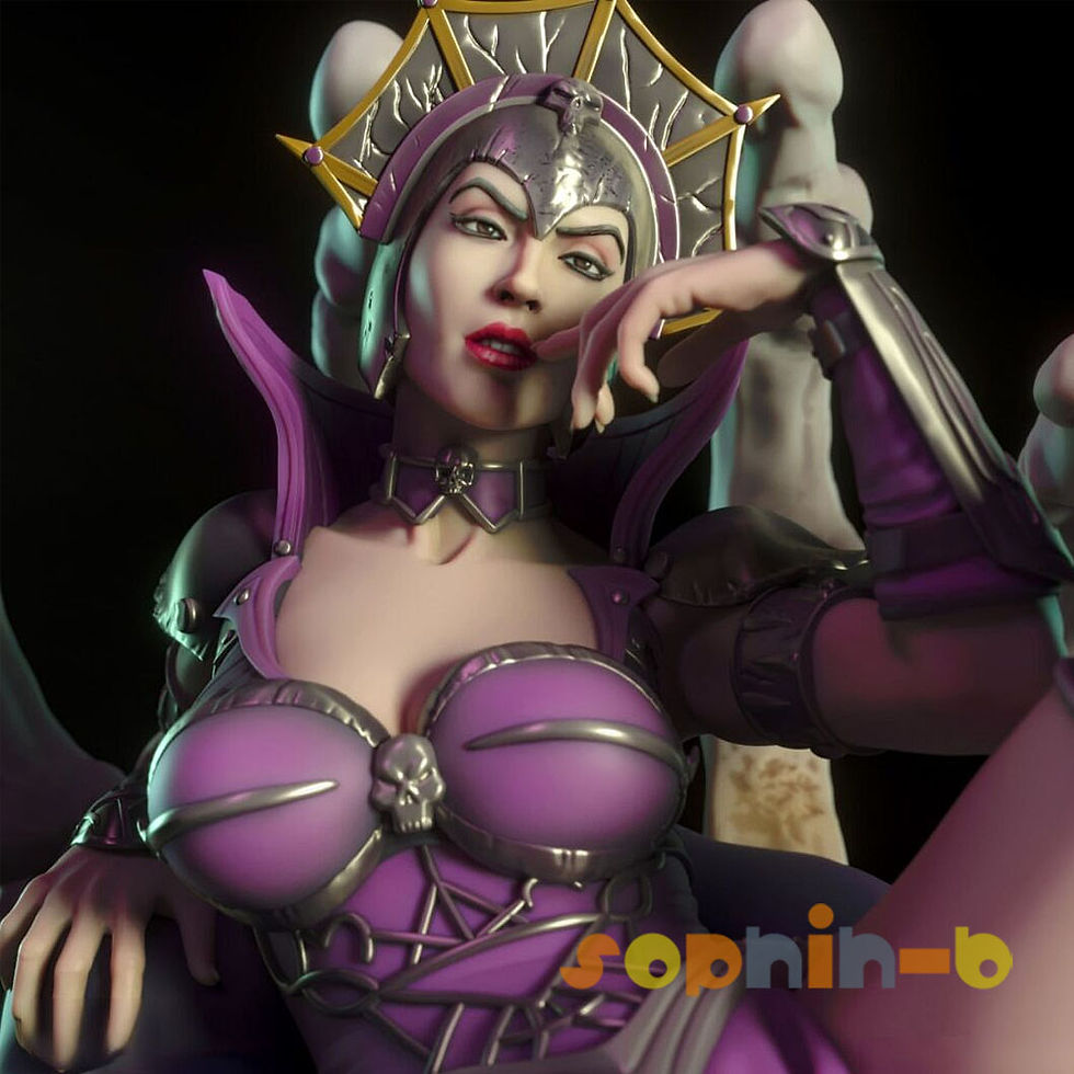Thumbnail: Evil Lyn on Throne Sexy NSFW Resin Model Kit Unpainted 3d Print GK Statue Figure