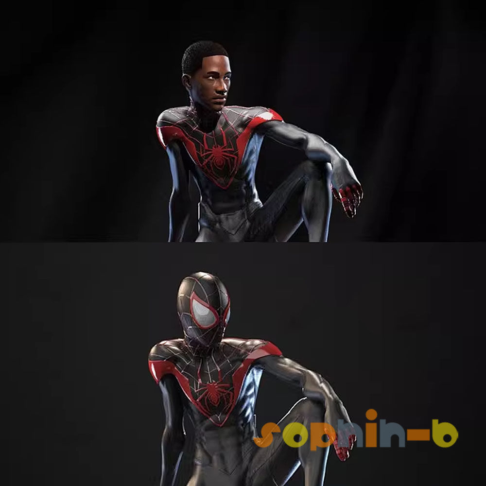Miles Morales Spider Man Resin Model Kit Unpainted 3d Printed GK Statue Figure