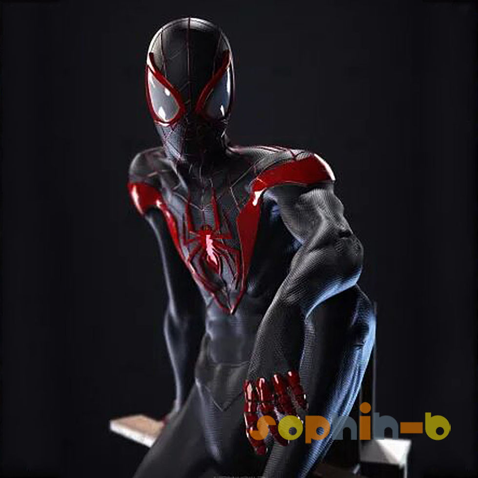 Thumbnail: Miles Morales Spider Man Resin Model Kit Unpainted 3d Printed GK Statue Figure