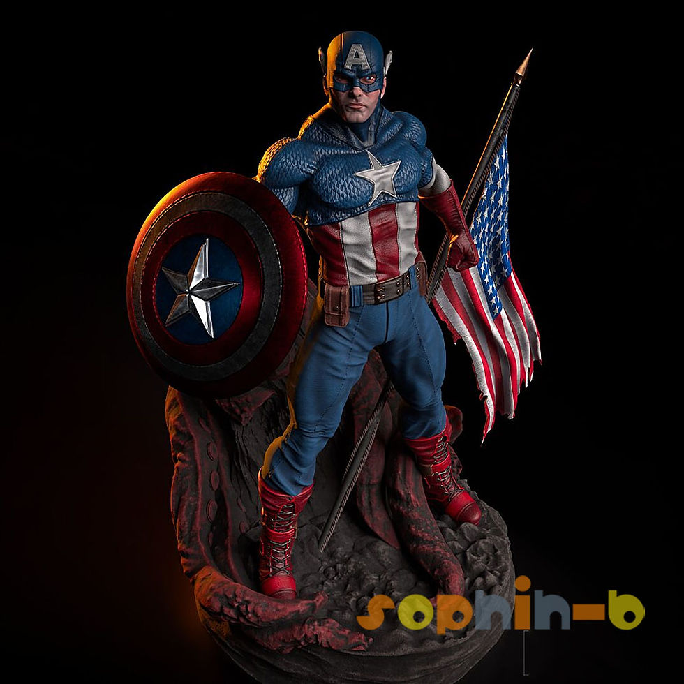 Thumbnail: Classic Captain America Resin 1:4 Model Kit Unpainted 3d Print GK Statue Figure