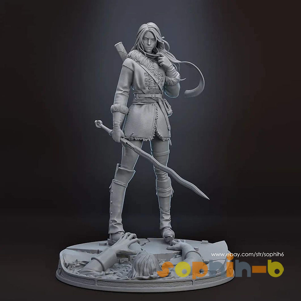 Thumbnail: Ciri The Witcher Resin 1:6 Scale Model Kit Unpainted 3d Print GK Statue Figure