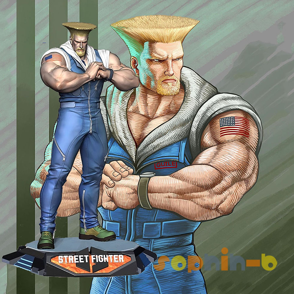 Thumbnail: Guile Street Fighter Resin 1:4 Model Kit Unpainted 3d Printed GK Statue Figure