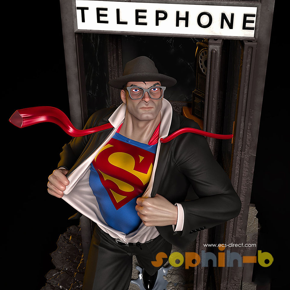 Thumbnail: Clark Kent Supeman Phonebooth 1:6 Model Kit Unpainted 3d Print GK Statue Figure