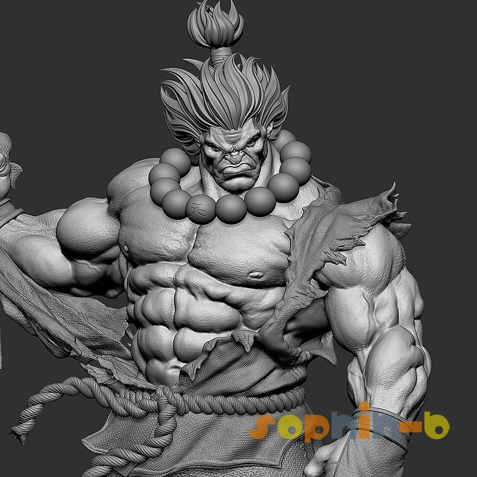 Thumbnail: Akuma - Street Fighter Resin 1:3 Scale Model Unpainted 3d Print GK Statue Figure