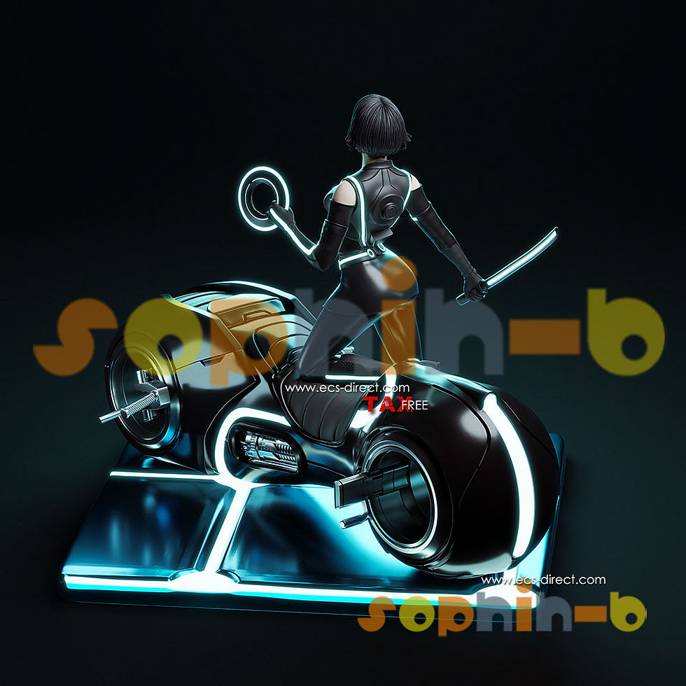 Thumbnail: Quorra  on Bike Tron Legacy 1:4 Model Kit Unpainted 3d Print GK Statue Figure