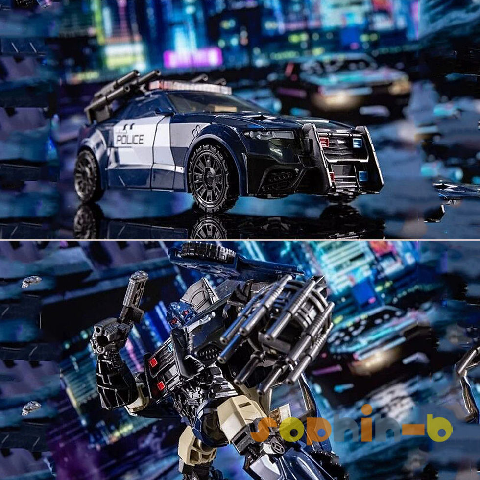 Thumbnail: Transformed Black Convoy Hound Bee OP Prime MegaJet Action Figures