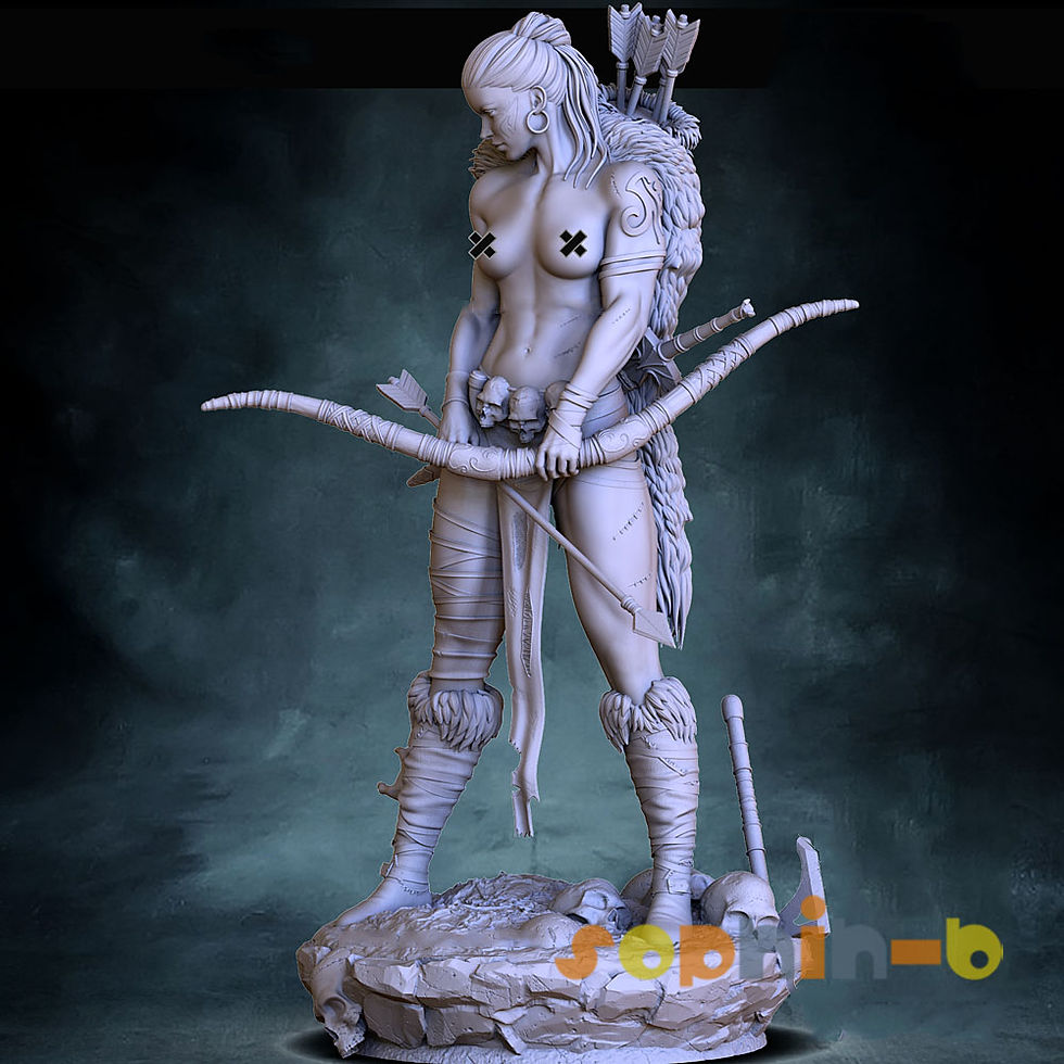 Thumbnail: DnD Barbarian Female NSFW Resin 1:4 Model Kit Unpainted 3d Printed Statue Figure
