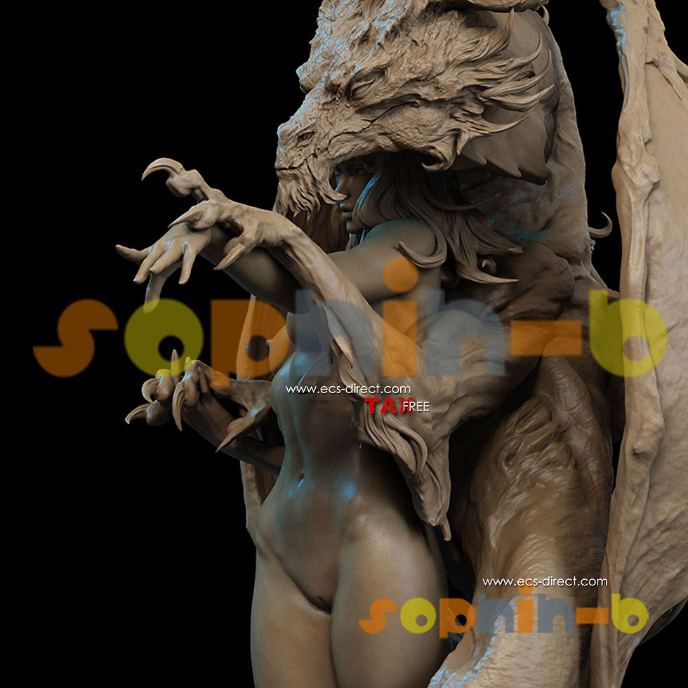 Thumbnail: 1/24 Dragon Lady NSFW Resin 1/4 Model Kit Unpainted 3d Print GK Statue Figure