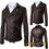 Thumbnail: NEW Moto Motorcycle Biker PU Faux Leather Rider Zip Up Stylish Jacket Coat
