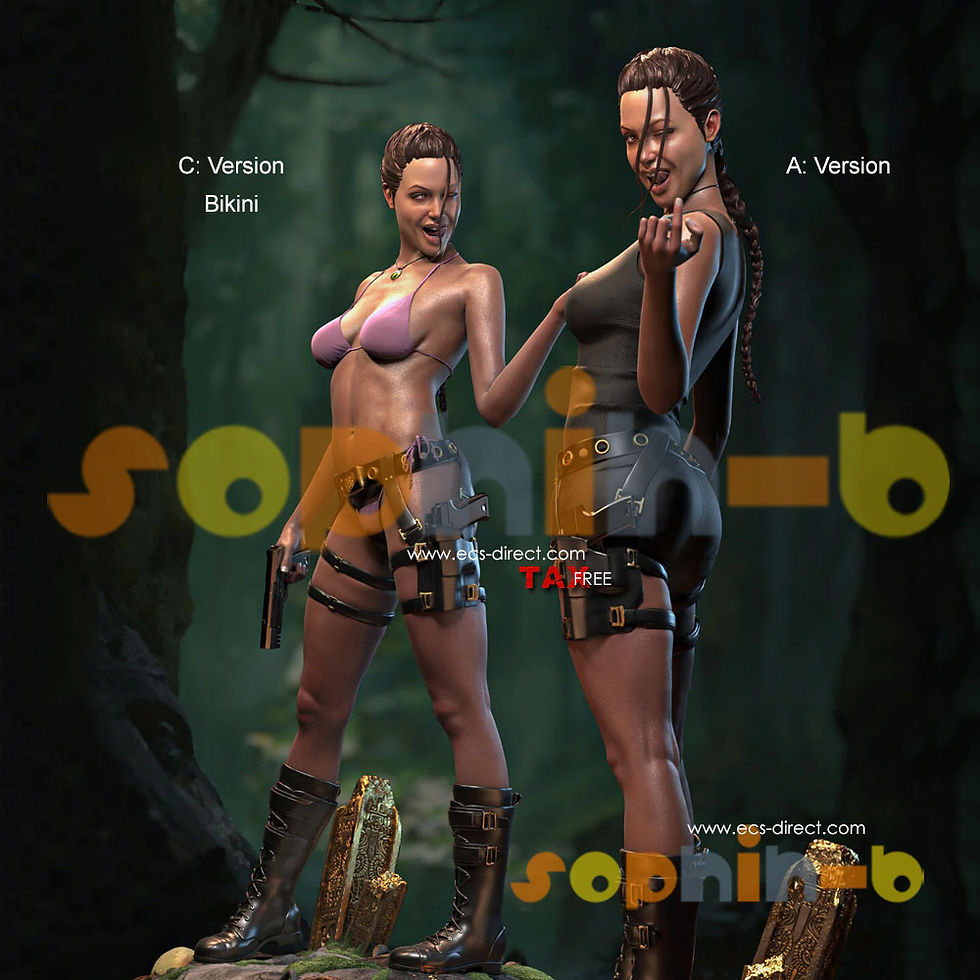 Thumbnail: Lara Croft NSFW 5 Ver. Resin 1:4 Model Kit Unpainted 3d Print GK Statue Figure