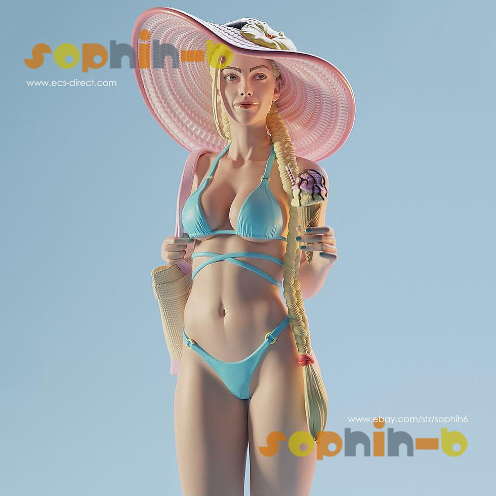 Thumbnail: Cammy Beach Bikini NSFW Resin 1:4 Model Kit Unpainted 3d Print GK Statue Figure