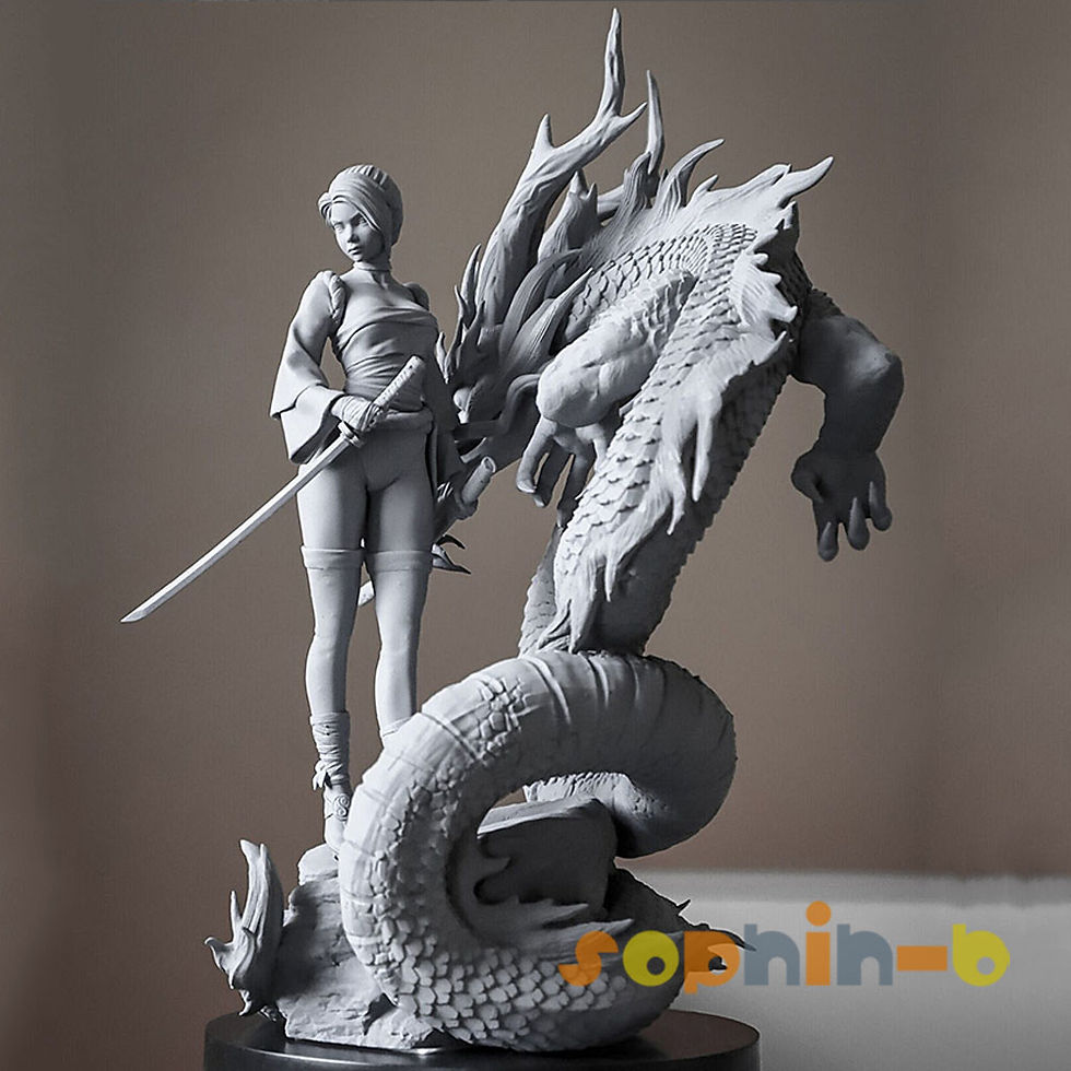 Thumbnail: Ryuu Masamune - Bitch Stabbing Samurai Unpainted 3d Printed GK Statue Figure