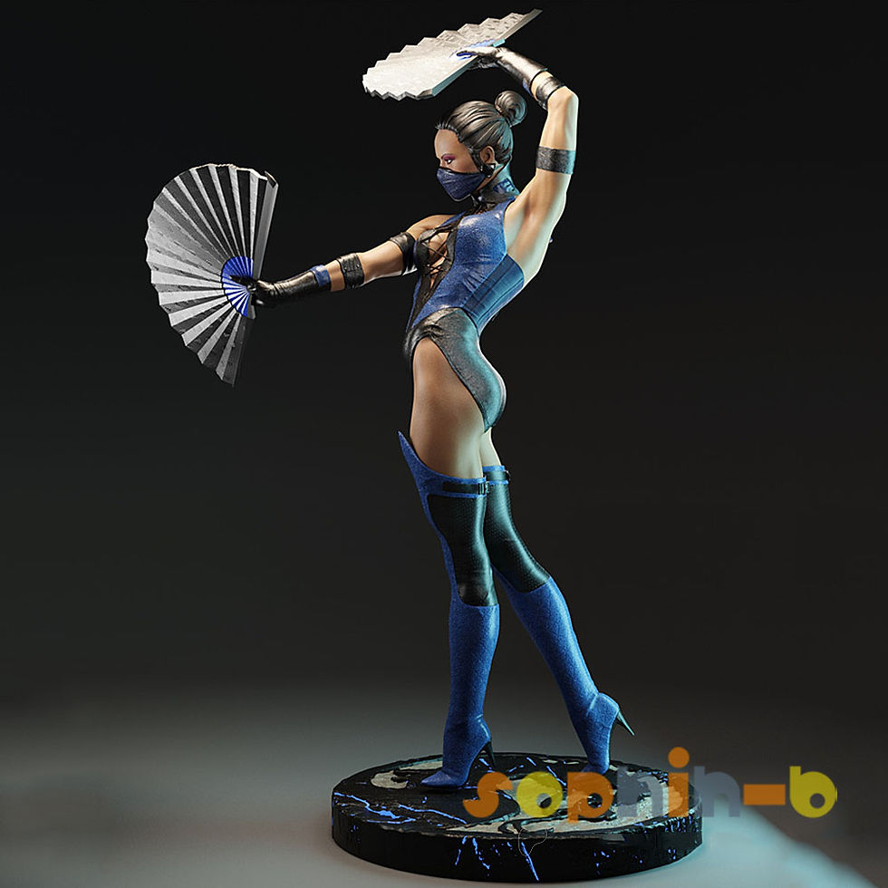 Thumbnail: Kitana Mortal Kombat 1:4 Scale Model Kit Unpainted 3d Printed GK Statue Figure