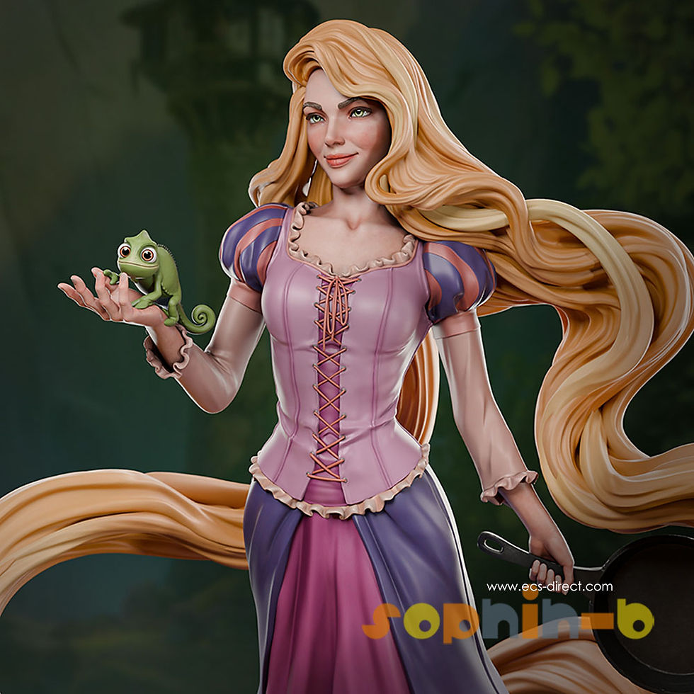 Thumbnail: Rapunzel Long Hair Princess 1:4 Model Kit Unpainted 3d Print GK Statue Figure