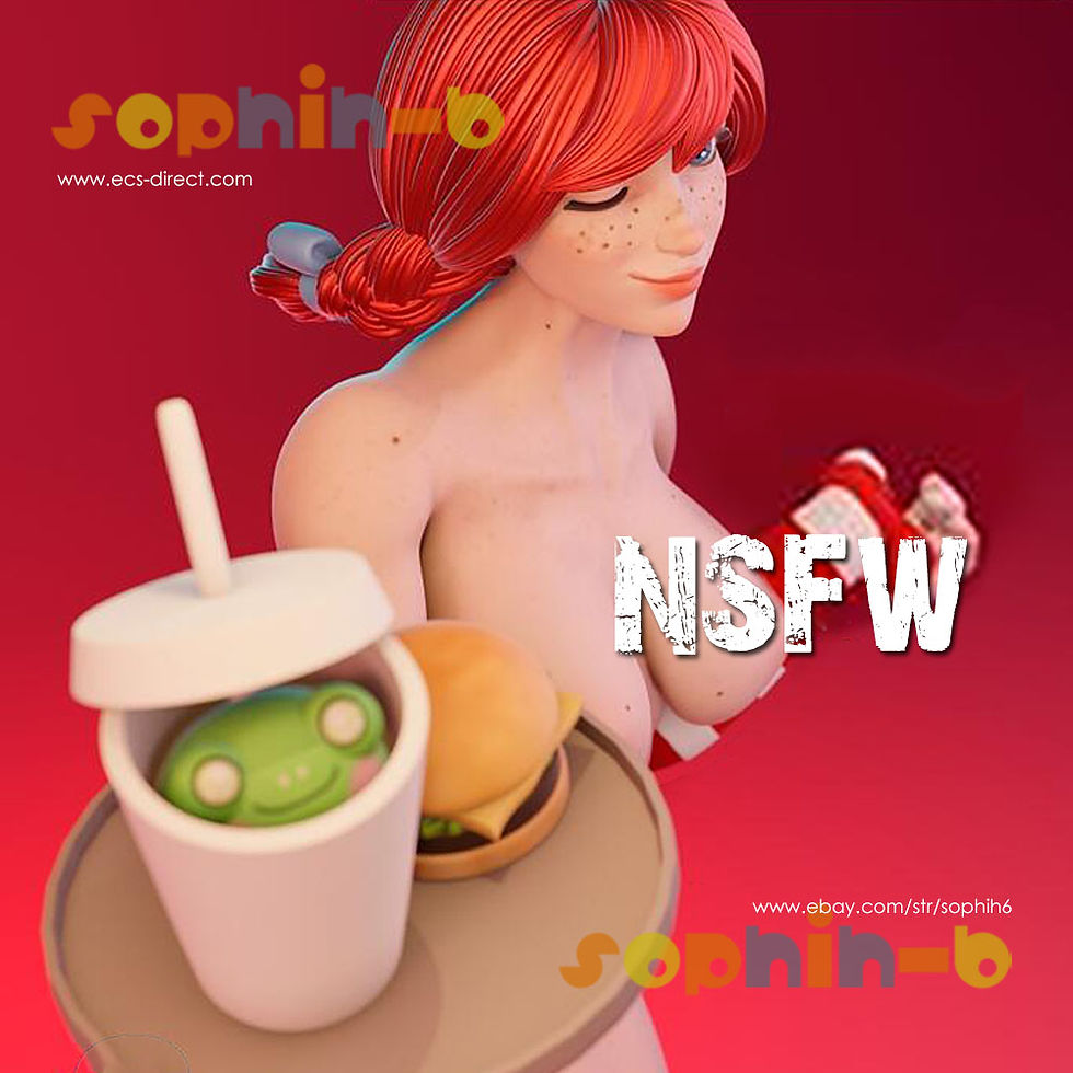 Thumbnail: Wendy's Hamburger NSFW Resin 1:4 Model Kit Unpainted 3d Print GK Statue Figure