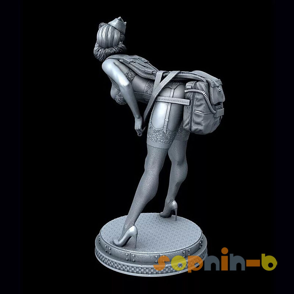 Thumbnail: WW2 Parachute Lady Resin Model Kit Unpainted 3d Printed GK Statue Figure