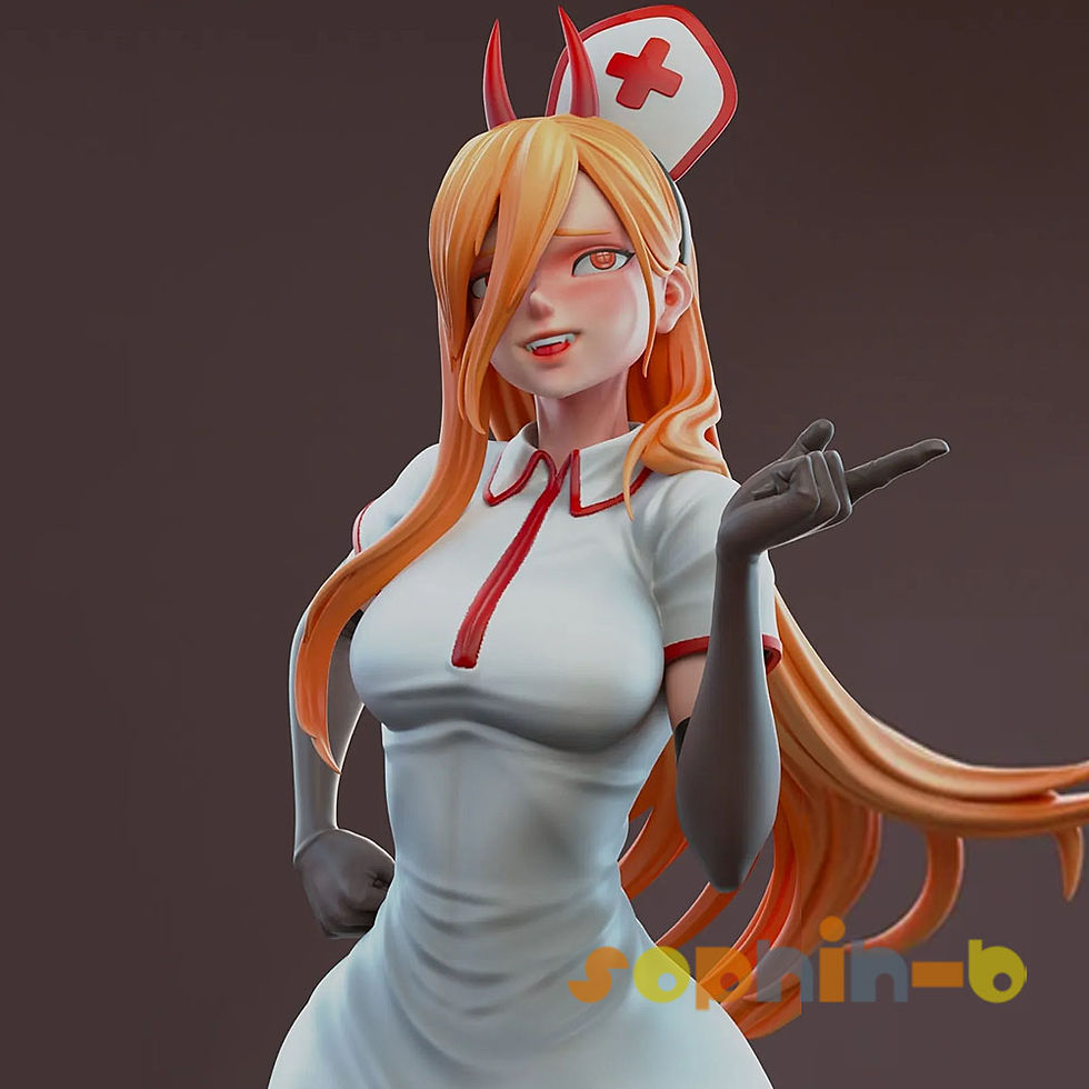 Thumbnail: Chainsaw Man Power Sexy Nurse Model Kit Unpainted 3d Print GK Statue Figure