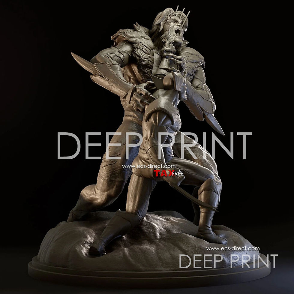 Thumbnail: Wolverine Vs Sabertooth 1:24 - 1:4 Model Kit Unpainted 3d Print GK Statue Figure