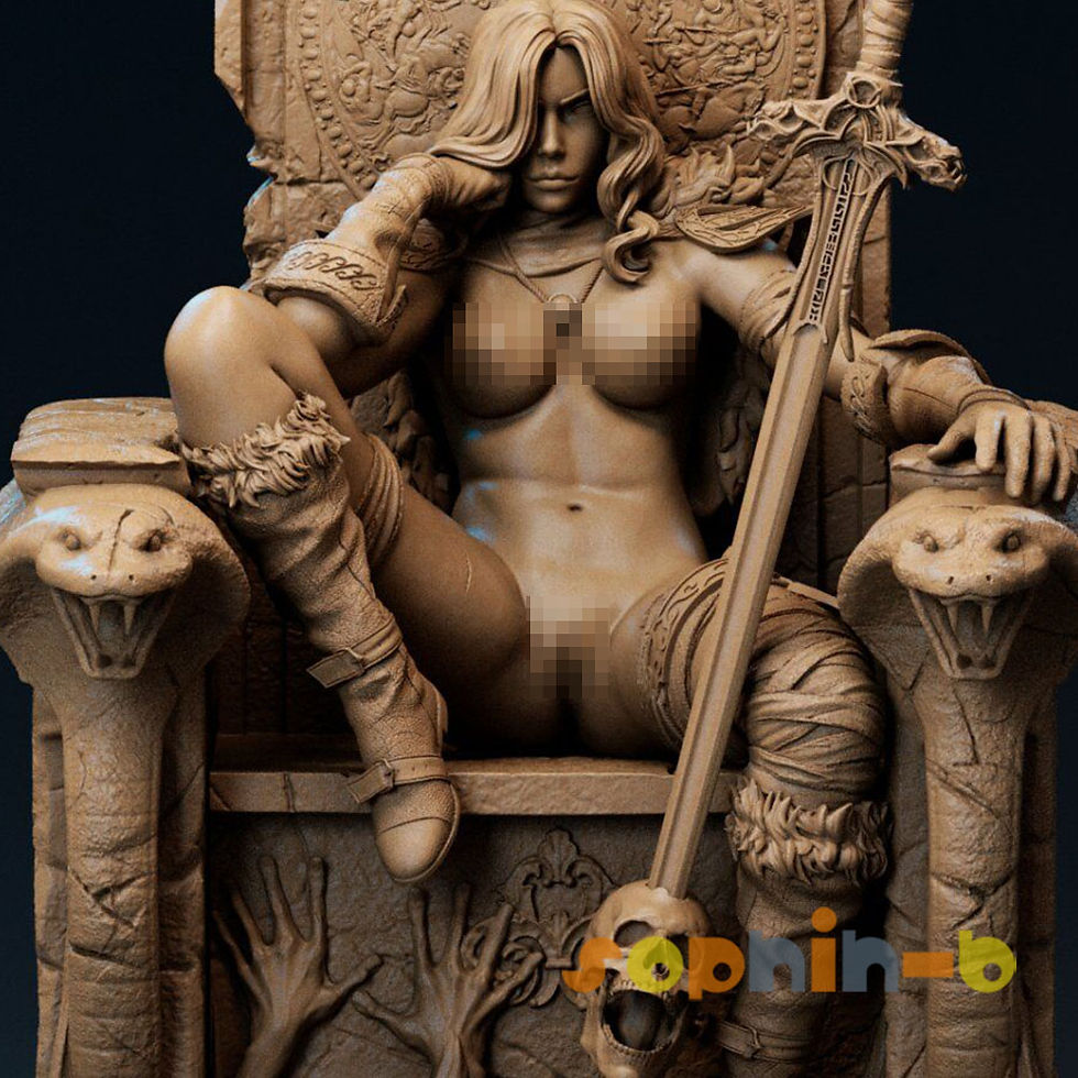 Thumbnail: Red Sonja Nude Resin 1:6 Scale Model Kit Unpainted 3d Print GK Statue Figure
