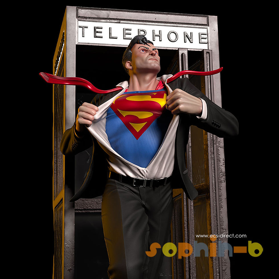 Thumbnail: Clark Kent Supeman Phonebooth 1:6 Model Kit Unpainted 3d Print GK Statue Figure