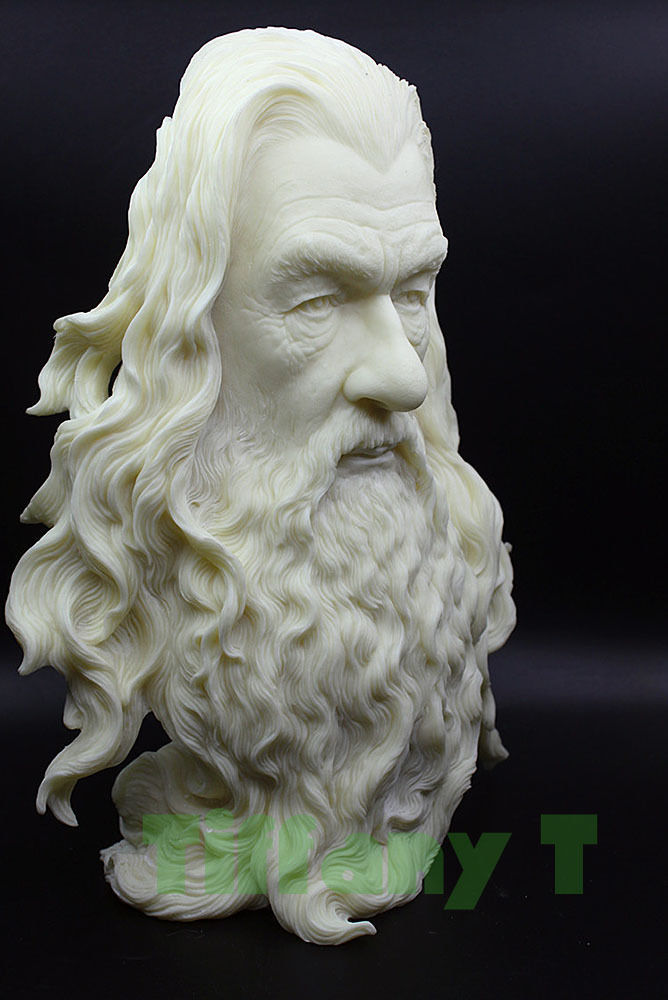 Thumbnail: Lord of The Rings Hobbit The Gandalf Paint Color Resin Bust Statue Figure
