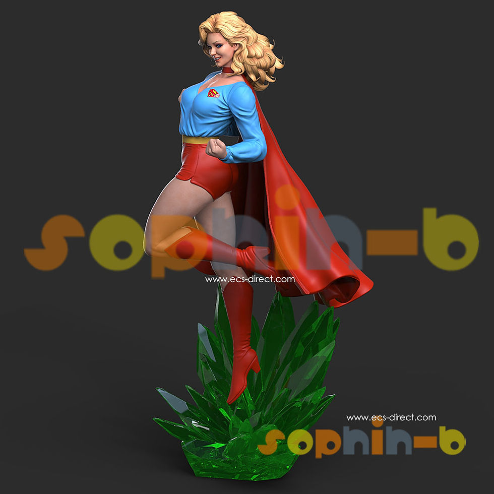Thumbnail: Sexy Supergirl Retro Resin 1:4 Scale Model Kit Unpainted 3d Print Statue Figure