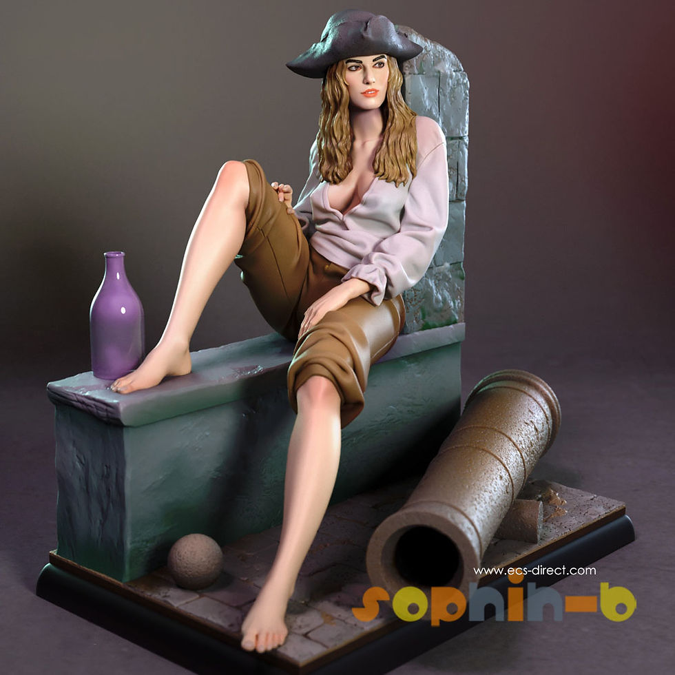 Thumbnail: Carribean Elizabeth NSFW 1:6 Resin Model Kit Unpainted 3d Print GK Statue Figure