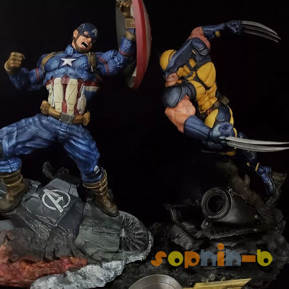 Thumbnail: Wolverine vs Captain America 1:6 Model Kit Unpainted 3d Print GK Statue Figure