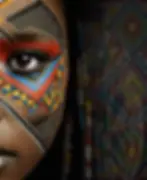 african woman with face paint
