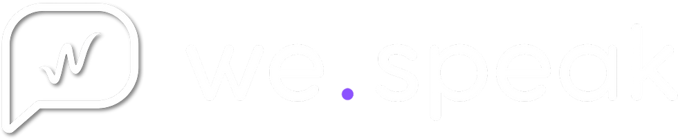 Logo we speak blanco